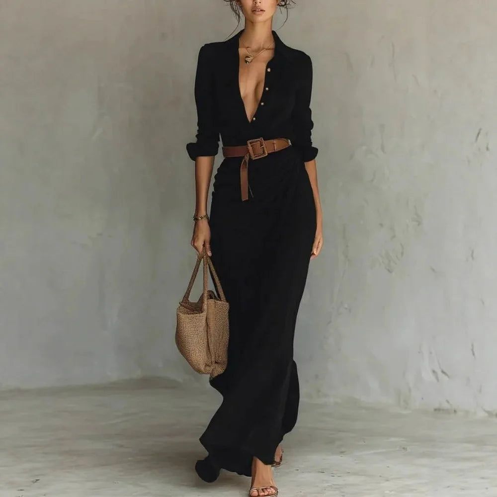 Frederica - Vestido justo de manga comprida